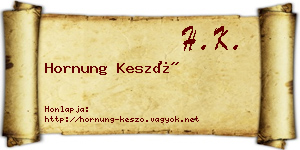 Hornung Kesző névjegykártya